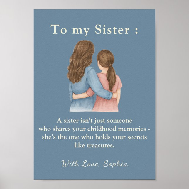 To My Sister – Custom Photo Message Poster (Framsidan)