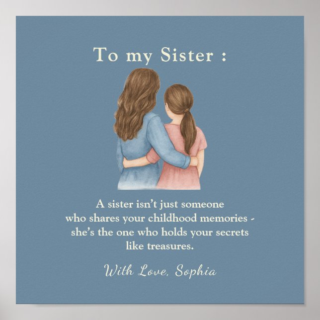 To My Sister – Personalized Photo Message Poster (Framsidan)