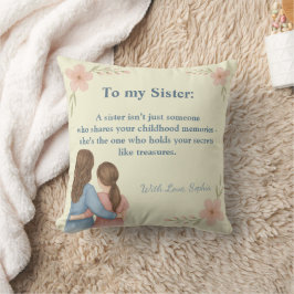To My Sister – Sweet Personalized Gift Pillow Kudde