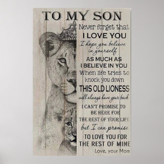 to my son, mothers day gifts, love mom poster