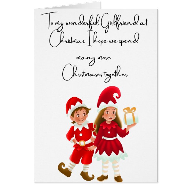 To my Wonderful Girlfriend at Christmas card Hälsningskort (Framsidan)