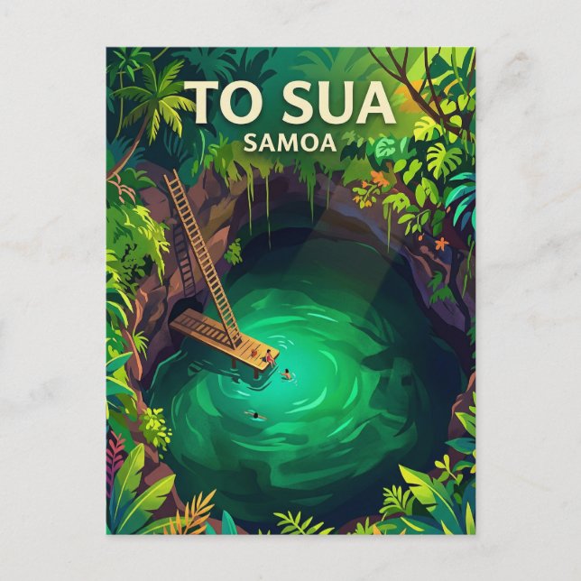To Sua Ocean Trench Samoa Vykort (Framsida)