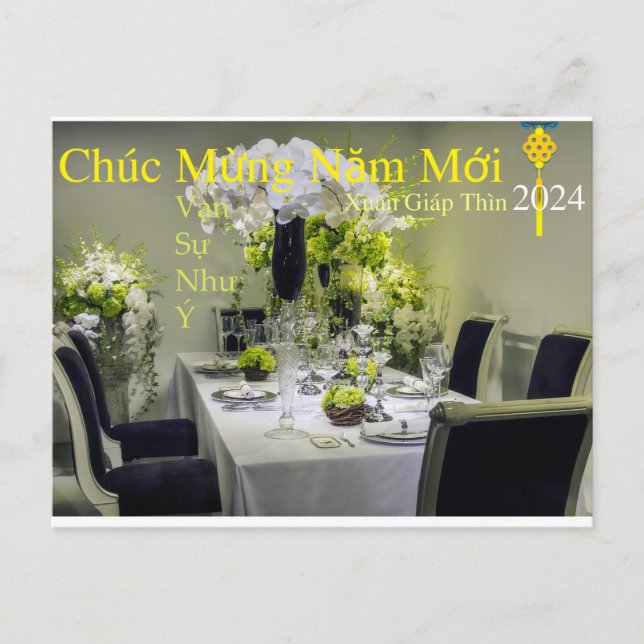 Tô t Chúc Mừ ng Năm Mrogi Gott nytt år Xuân 2024 Vykort (Framsida)