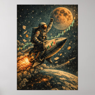 To The Moon - Trading Astronaut, Forex, Crypto Poster