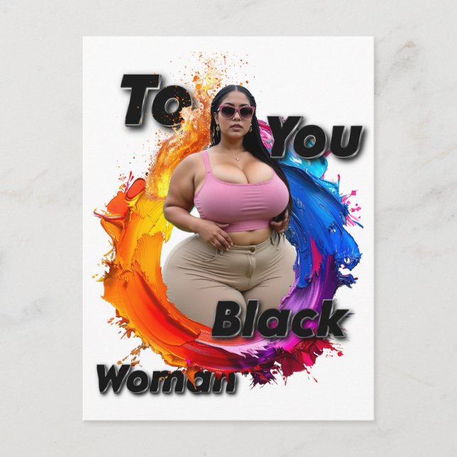 To You Black Woman Vykort (Framsida)