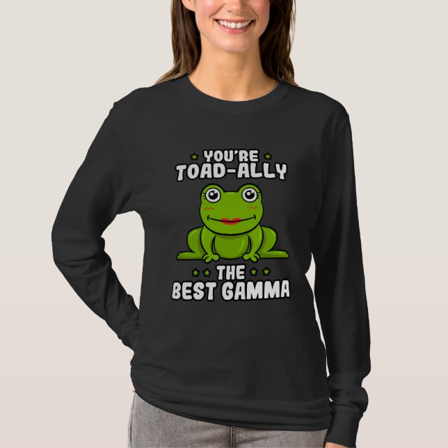 Toad Ally Den Bästa Gamma Grodan  Padda Farmor T Shirt (Framsida)