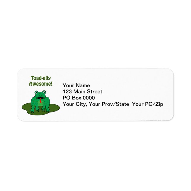 Toad-ally Fantastisk Returadress Etikett (Framsidan)