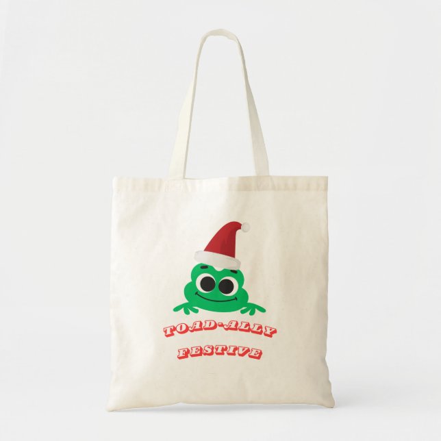 Toad-ally Festive Christmas Frog _ Cute Holiday De Tygkasse (Framsidan)