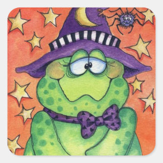 Toad-ally Halloween Fyrkantigt Klistermärke