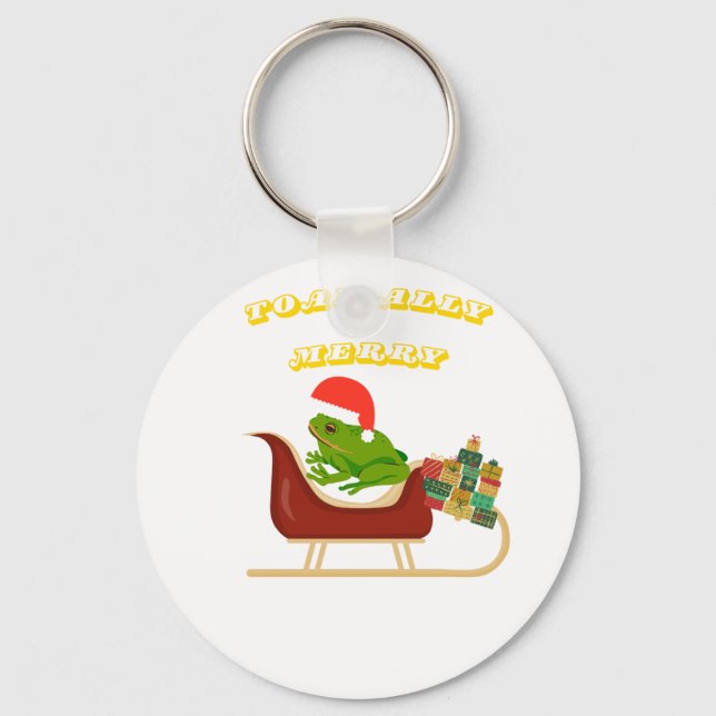 Toad-ally Merry Groda Jul T-Shirt Nyckelring (Framsida)