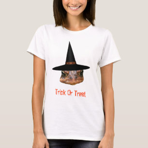 Toad Ansikte Witch Hat Halloween T-Shirt