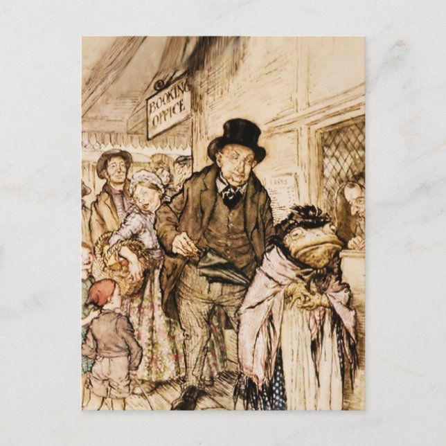 Toad Buys A Biljett av Arthur Rackham Vykort (Framsida)
