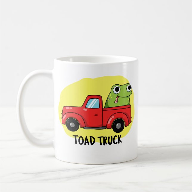 Toad Lastbil Funny Tow Lastbil Pun Kaffemugg (Vänster)