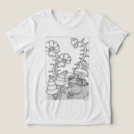 Toad med fantasinblommor till färg t shirt