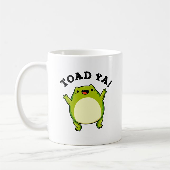 Toad Ya Funny Frog Pun Kaffemugg (Vänster)
