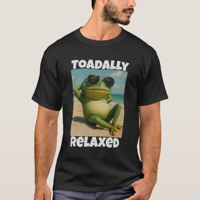 Toadally Avslappnad Groda Rolig Sommar Strand Vibe T Shirt (Framsida)