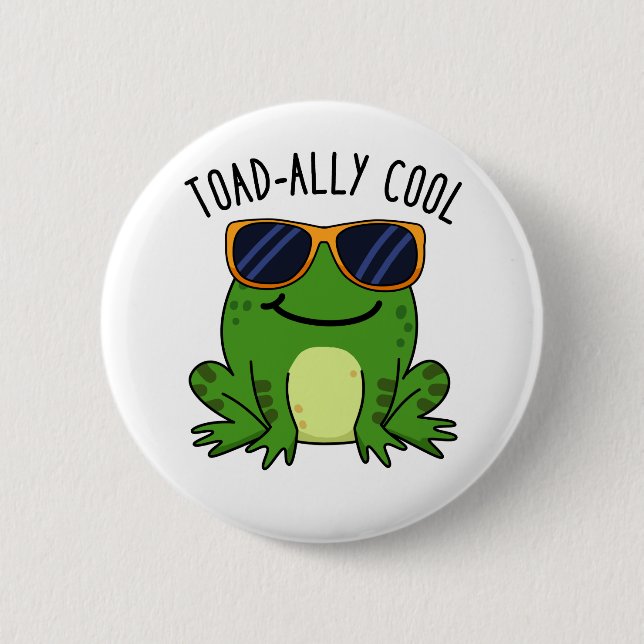 Toadally Coola Funny Toad Pun Knapp (Framsida)