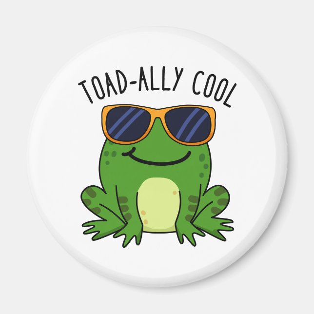 Toadally Coola Funny Toad Pun Magnet (Framsidan)