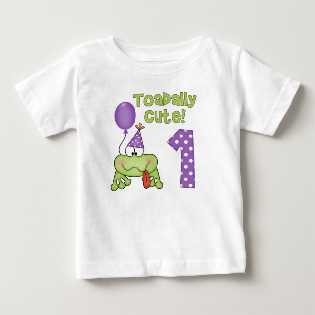 Toadally Cute Frog 1:a födelsedagen T-shirt (Framsida)