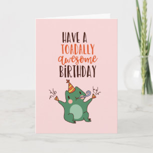 Toadally Fantastisk Cute Frog Pun Funny Birthday Kort