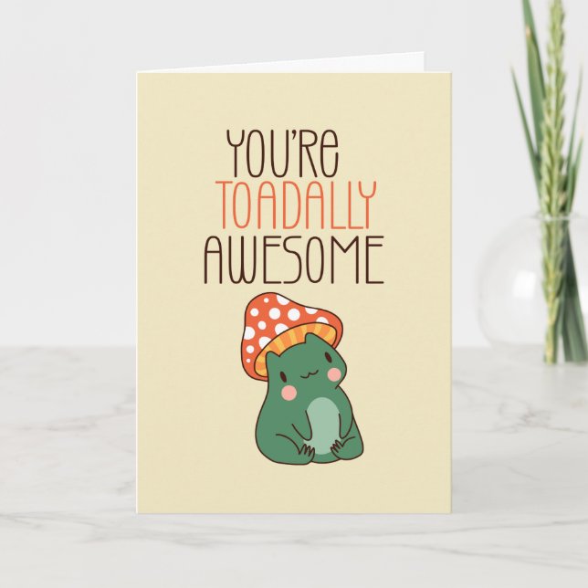 Toadally Fantastisk Frog Pun Funny Valentine Day Helgkort (Framsida)