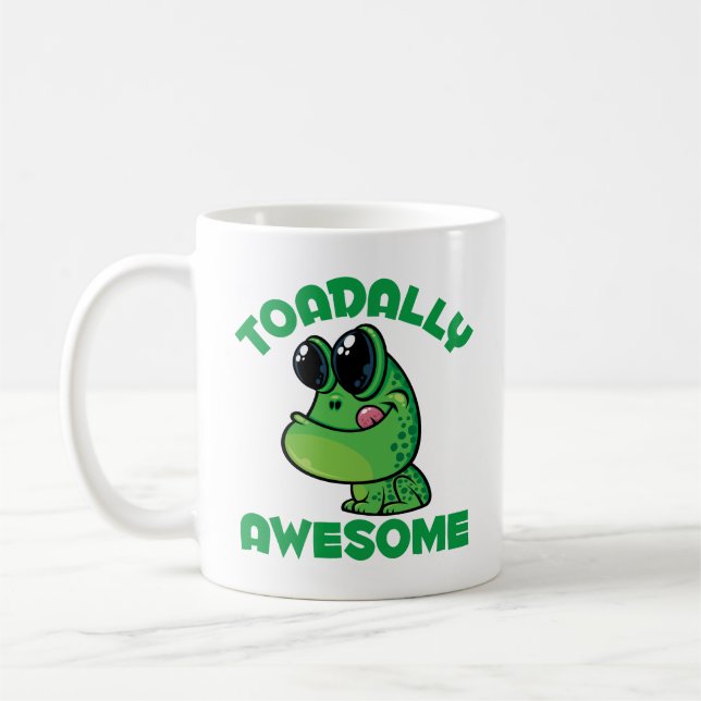 Toadally Fantastisk Lycklig Tecknad Toad Kaffemugg (Vänster)