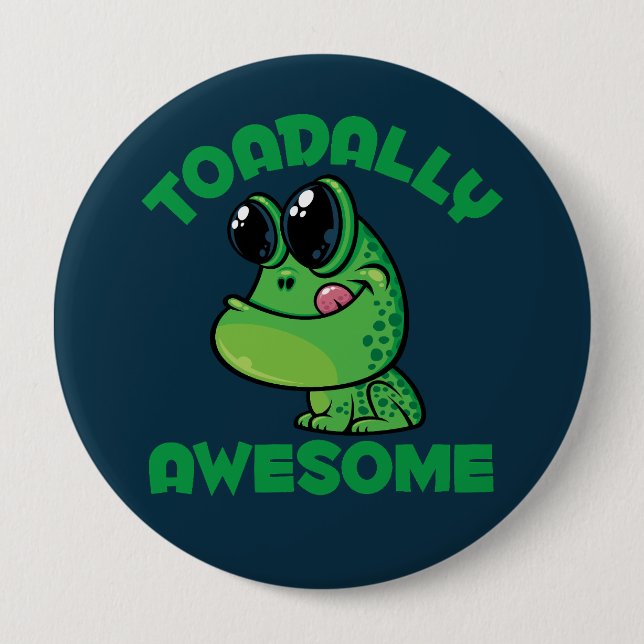 Toadally Fantastisk Lycklig Tecknad Toad Knapp (Framsida)