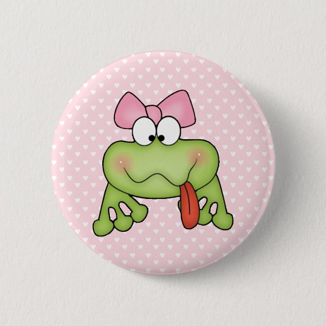 Toadally gullig flickagroda knapp (Framsida)