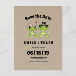 Toadally i Kärlek Frog Bröllop spara datum Meddelande Vykort