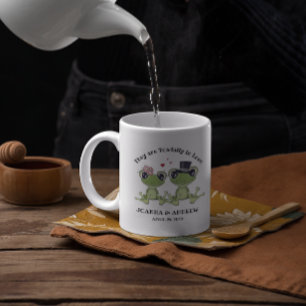 ©Toadally i Kärlek Frog Couple Rustic Bröllop Kaffemugg