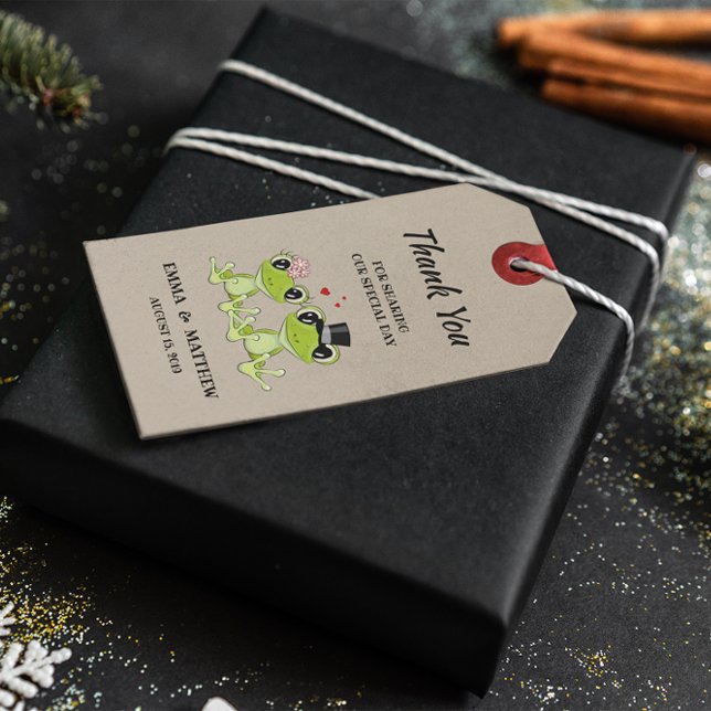 Toadally in Kärlek Frog Wedding Favor Gift Märkre Presentetikett (Skapare uppladdad)