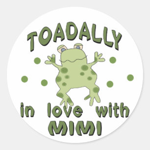 TOADALLY Kärlek Mimi Frog Runt Klistermärke