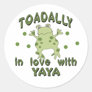 TOADALLY Kärlek Ya Ya Frog Runt Klistermärke