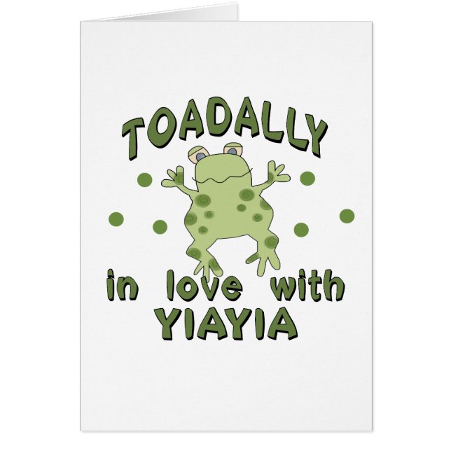 TOADALLY-kärlekYiaYia groda Hälsningskort (Framsidan)