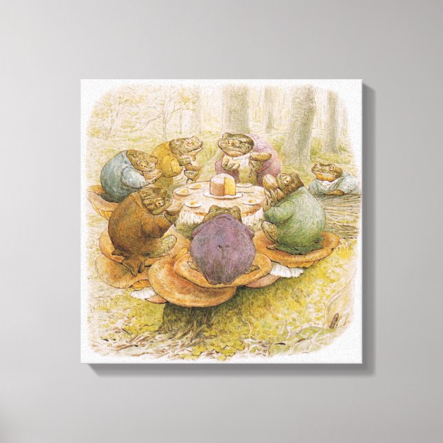 Toads'Tea Party (av Beatrix Potter) Canvastryck (Framsida)