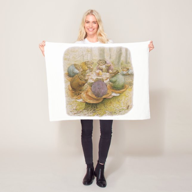 Toads'Tea Party (av Beatrix Potter) Fleecefilt (På plats)