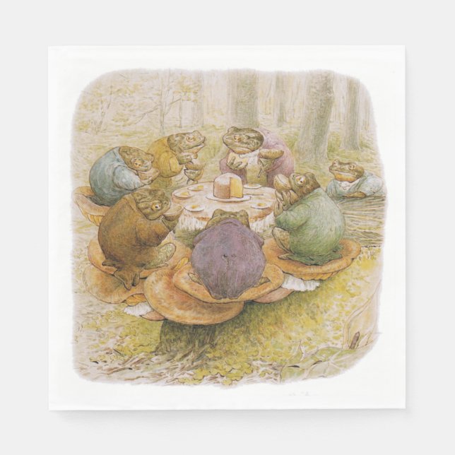 Toads'Tea Party (av Beatrix Potter) Pappersservett (Framsidan)