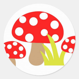 toadstool-220227 toadstool toadstools art Söt re Runt Klistermärke