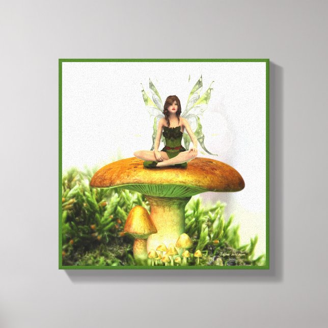 Toadstool Fairy 12 tum x 12 tum Wrapped Canvas (Framsida)