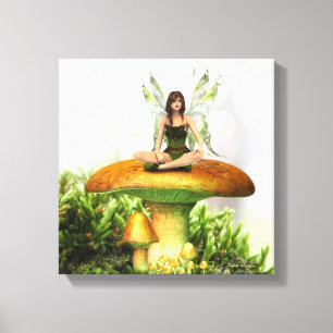 Toadstool Fairy 12 tum x 12 tum Wrapped Canvas
