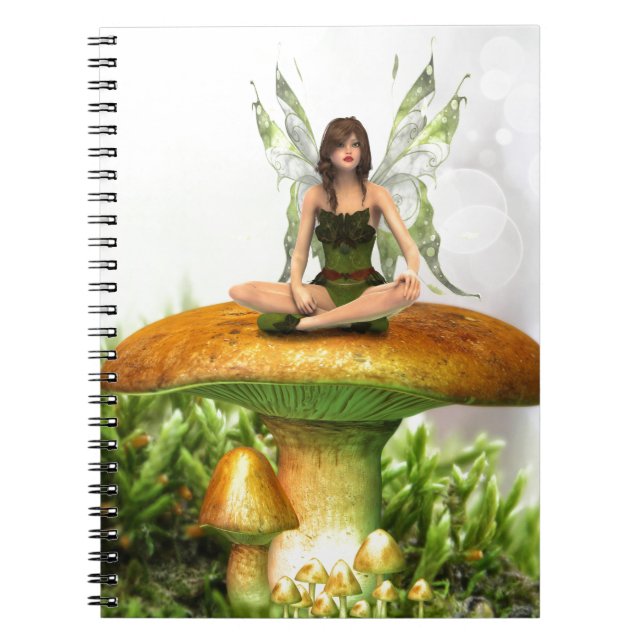 Toadstool Fairy Anteckningsbok Med Spiral (Framsidan)