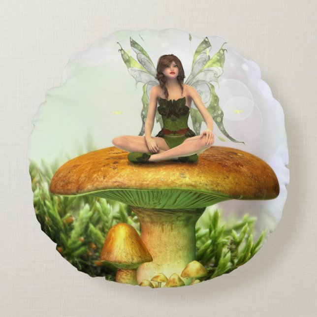 Toadstool Fairy Dekorativ kudde (Framsidan)