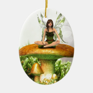 Toadstool Fairy Julgransprydnad Keramik
