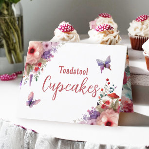 Toadstool Muffinss Birthday Buffet Label Card Kort