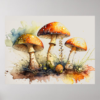 Toadstool Mushroom, Amanita muscaria Poster