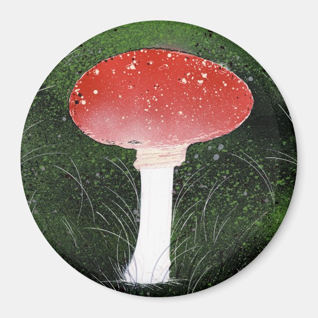 Toadstool Mushroom in Moss Surroundings Magnet (Framsidan)