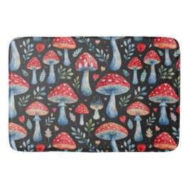 toadstool story in watercolor pattern throw pillow badrumsmatta