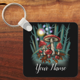 Toadstool-svampar~ affärskort nyckelring