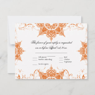 Toalett Damask Virvlande Bröllop RSVP-kort Tangeri OSA Kort