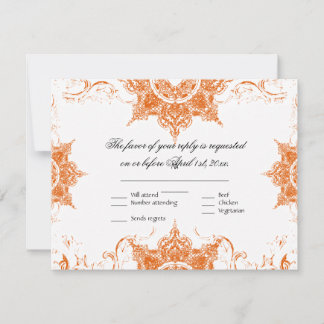 Toalett Damask Virvlande Bröllop RSVP-kort Tangeri OSA Kort